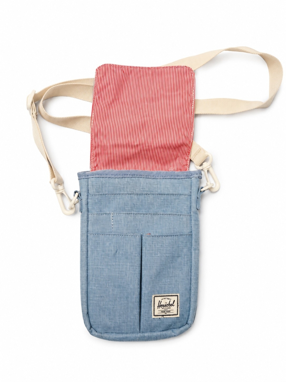 Herschel Supply Company Light Blue Crossbody Pouch with Red Lining